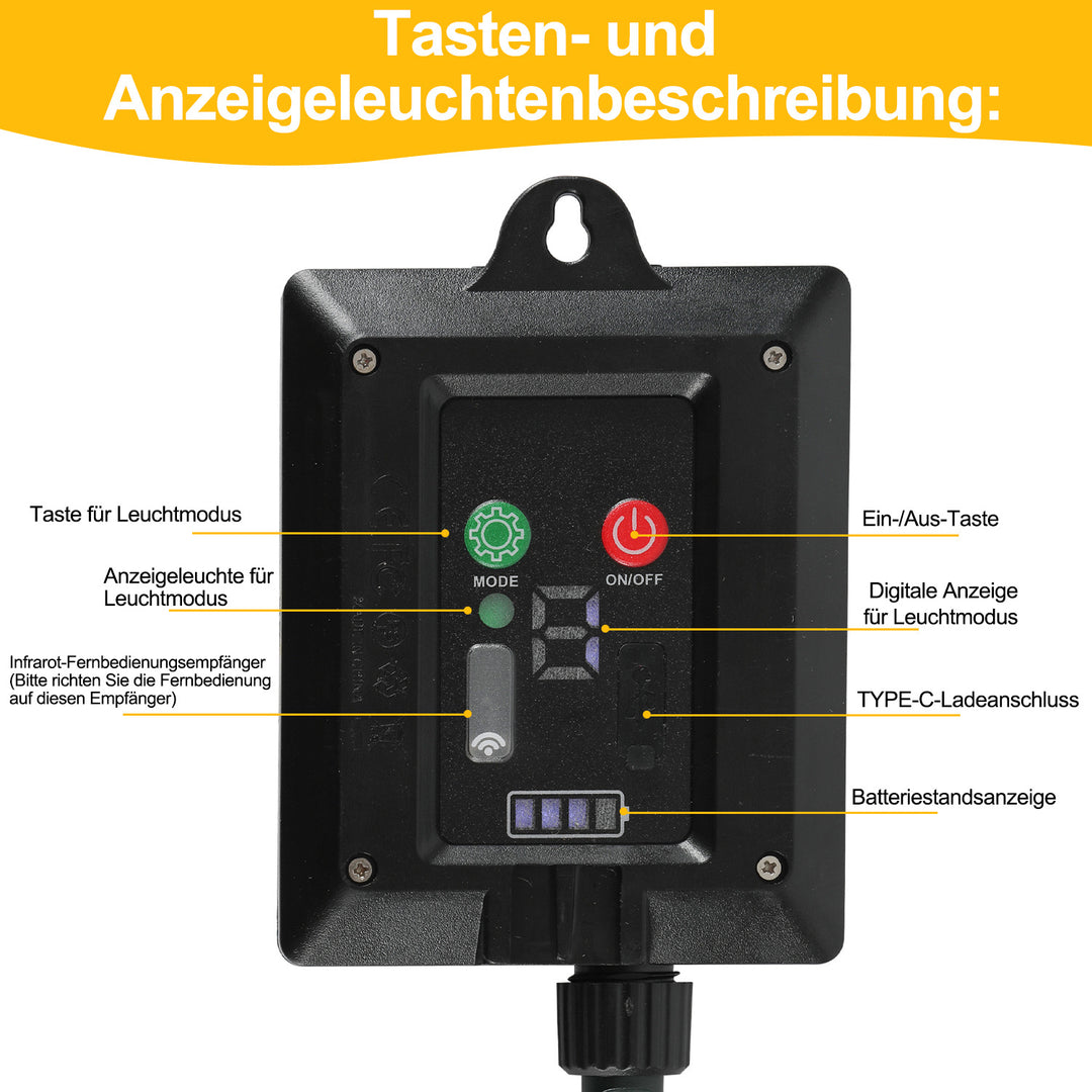 Sonnewelt Solar Lichterkette mit Fernbedienung 30m-100m