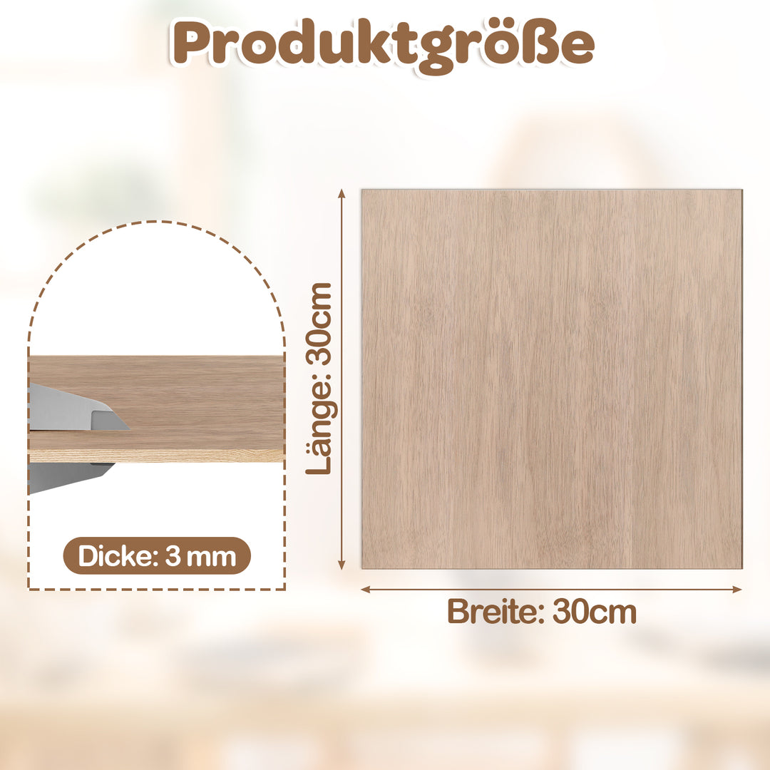 Sonnewelt Sperrholzplatte Walnuss 300*300mm 4-50 Stück