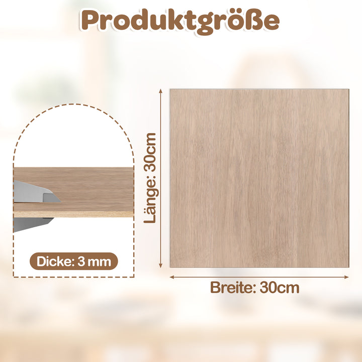 Sonnewelt Sperrholzplatte Walnuss 300*300mm 4-50 Stück