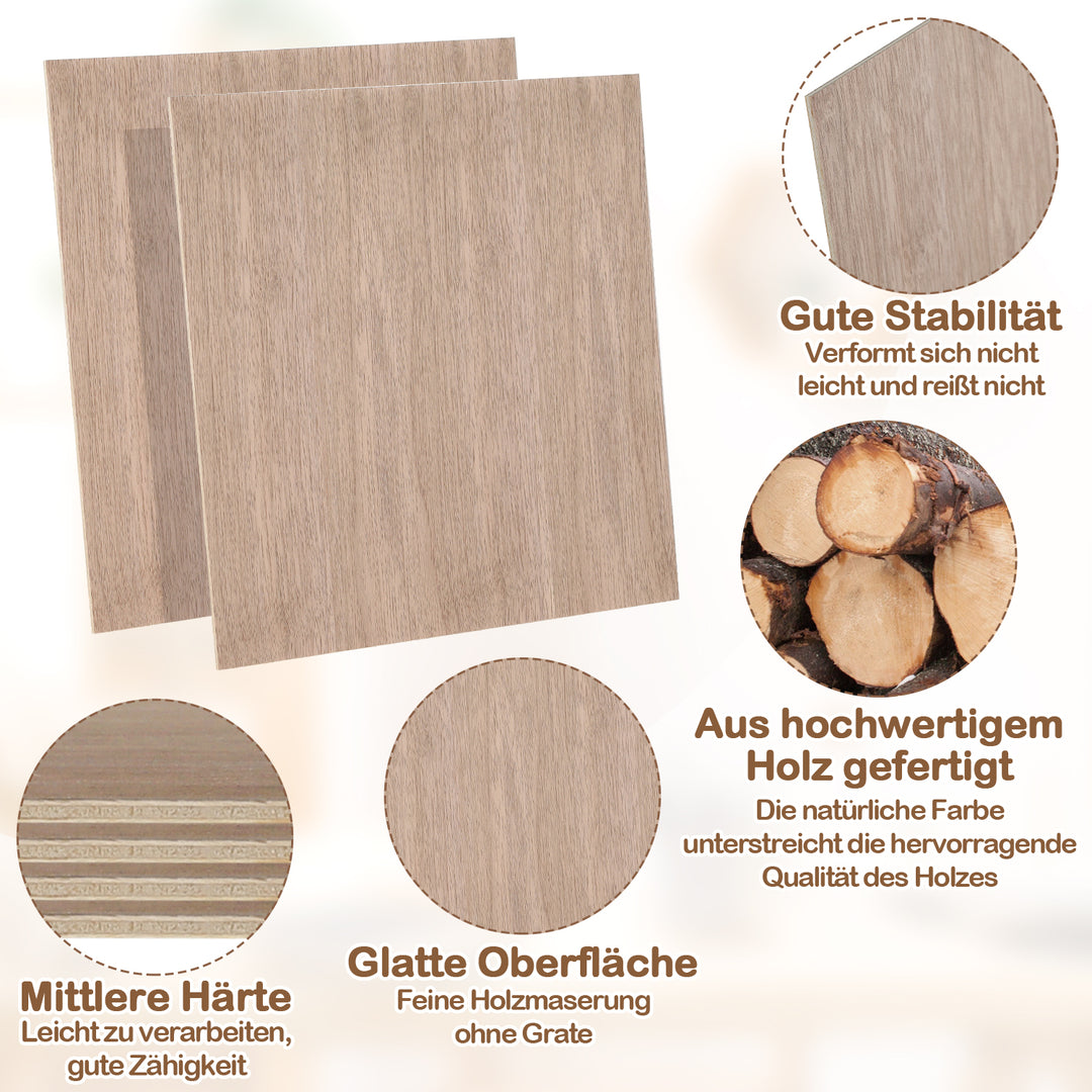 Sonnewelt Sperrholzplatte Walnuss 300*300mm 4-50 Stück