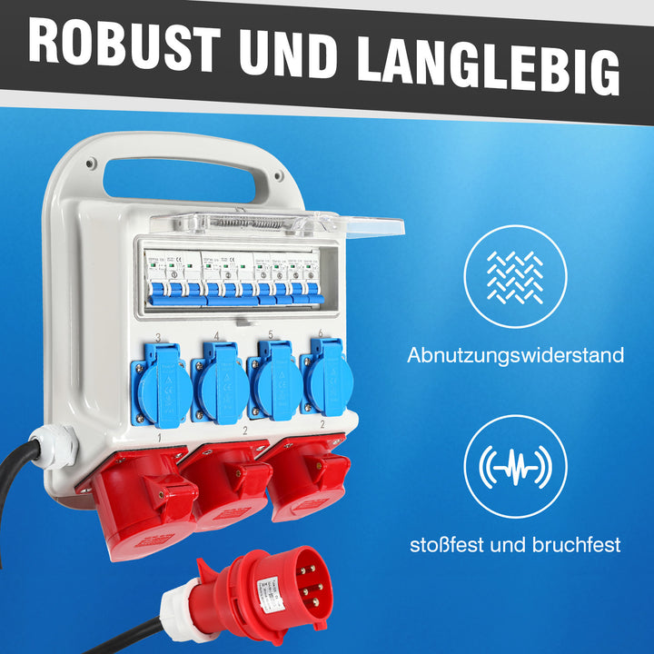 Sonnewelt Wandverteiler 2 x CEE 16A 400V+1 x CEE 32A 400V+4 x 230V 5 Polig