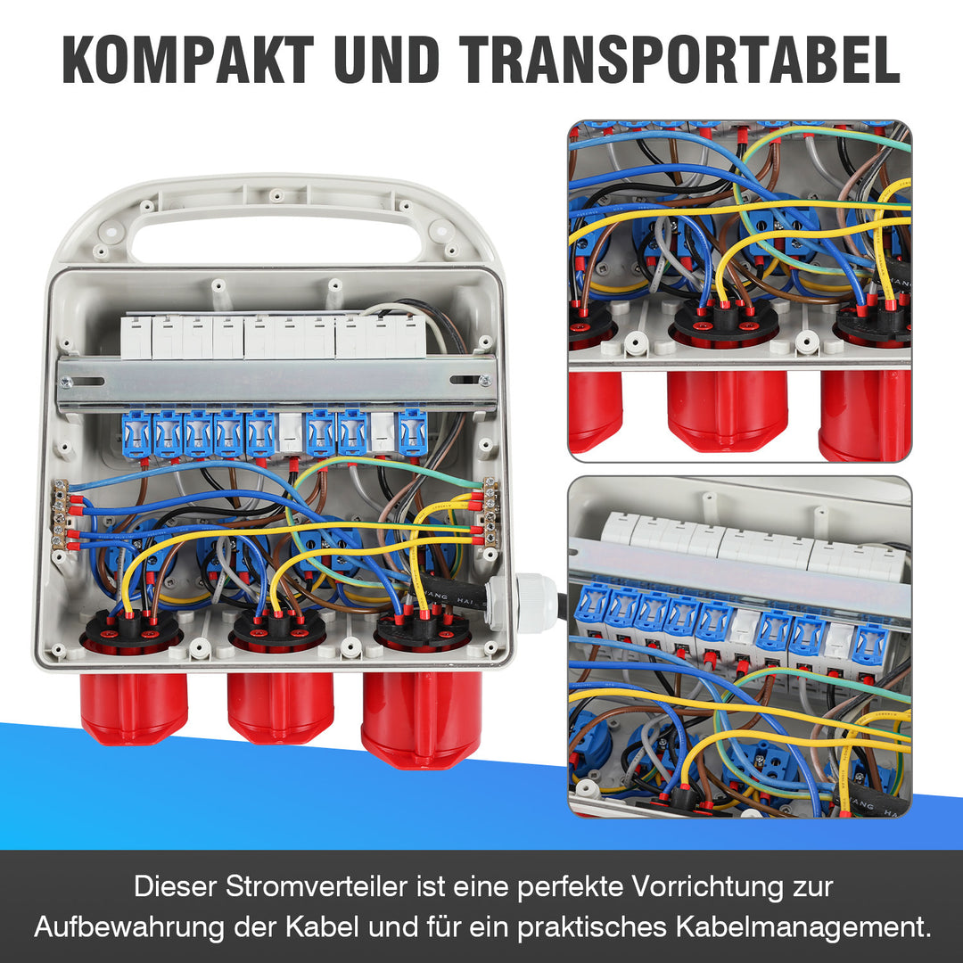 Sonnewelt Wandverteiler 2 x CEE 16A 400V+1 x CEE 32A 400V+4 x 230V 5 Polig