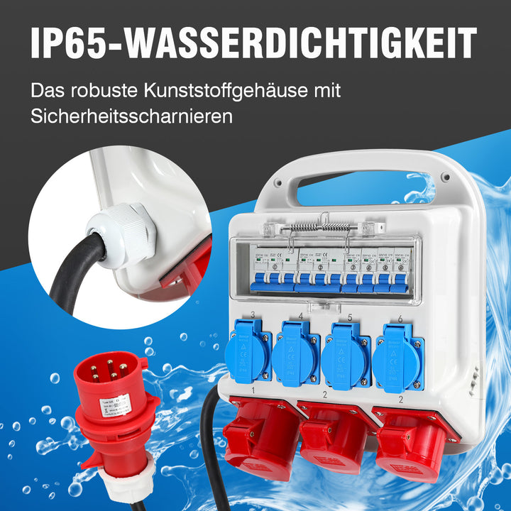 Sonnewelt Wandverteiler 2 x CEE 16A 400V+1 x CEE 32A 400V+4 x 230V 5 Polig