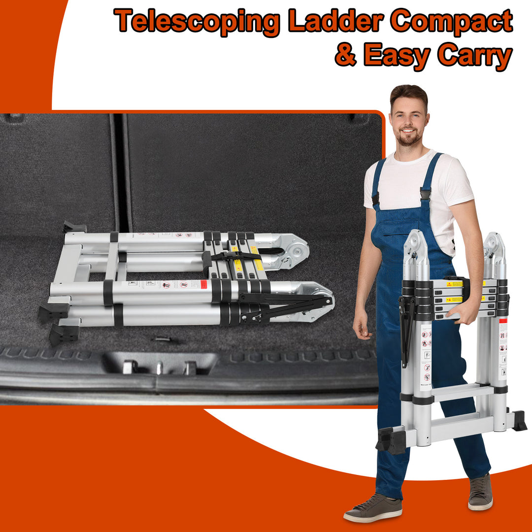 Sonnewelt 3.8m Teleskopleiter Aluminium Bis 150 kg Belastbarkeit