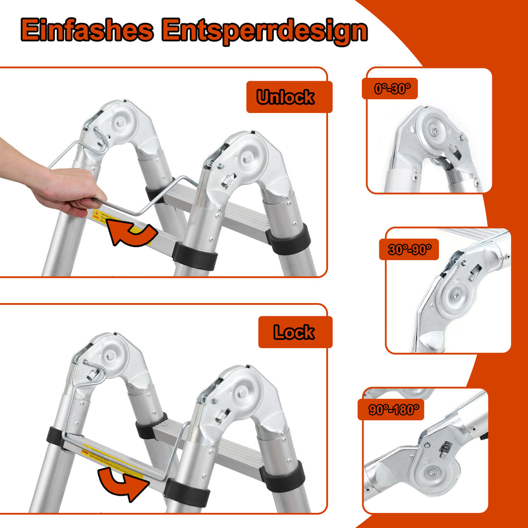 Sonnewelt 3.8m Teleskopleiter Aluminium Bis 150 kg Belastbarkeit