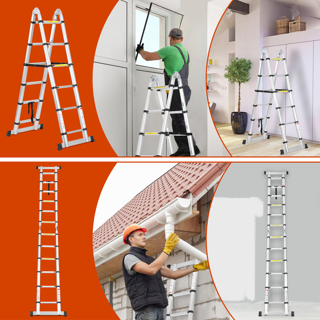 Sonnewelt 3.8m Teleskopleiter Aluminium Bis 150 kg Belastbarkeit