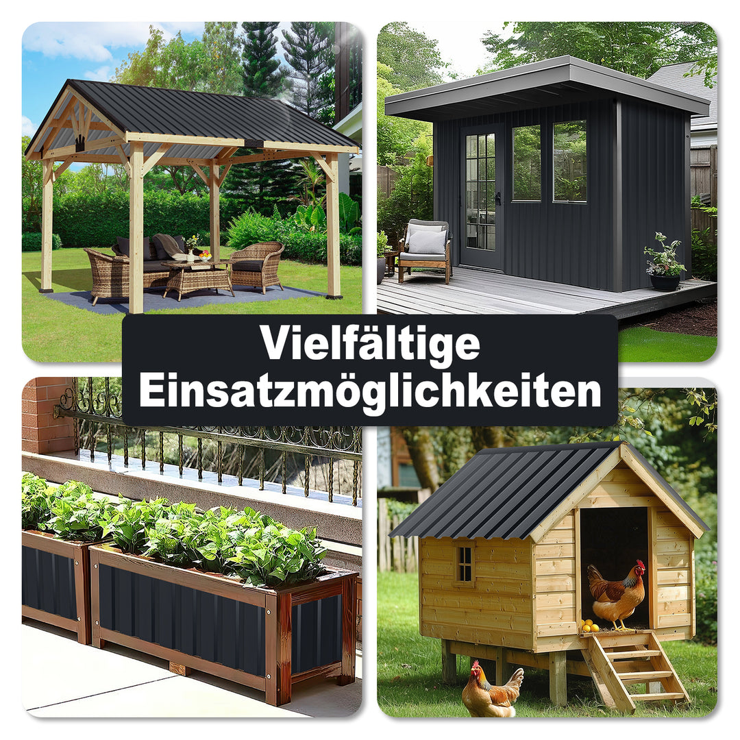 Sonnewelt Dachblech Trapezblech Metall 115cm x 45cm 12X