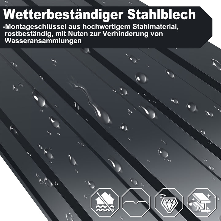 Sonnewelt Dachblech Trapezblech Metall 115cm x 45cm 12X