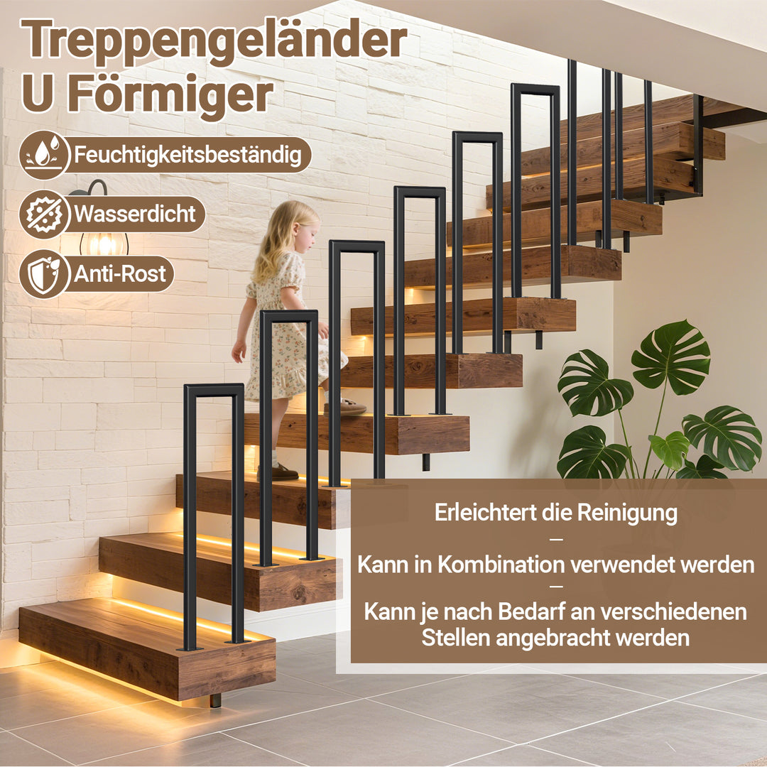 Sonnewelt Treppengeländer U-förmige Ellipsen Bodenmontage