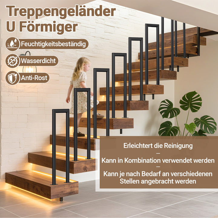 Sonnewelt Treppengeländer U-förmige Ellipsen Bodenmontage