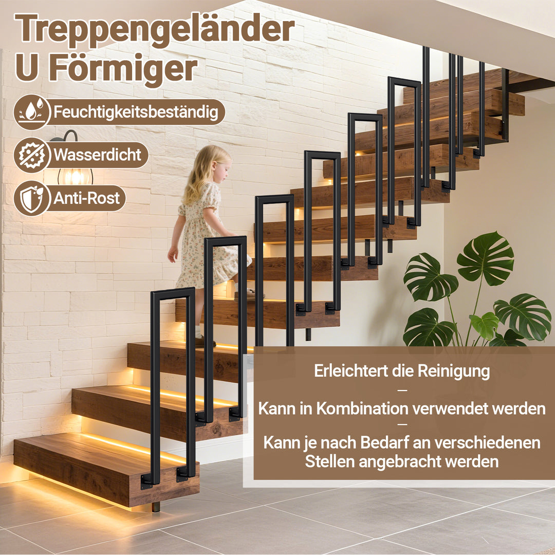 Sonnewelt Treppengeländer U-förmige Ellipsen Seitenmontage
