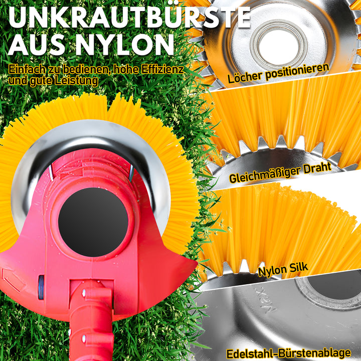 Sonnewelt Unkrautbürste für Freischneider Nylon Drahtbürste