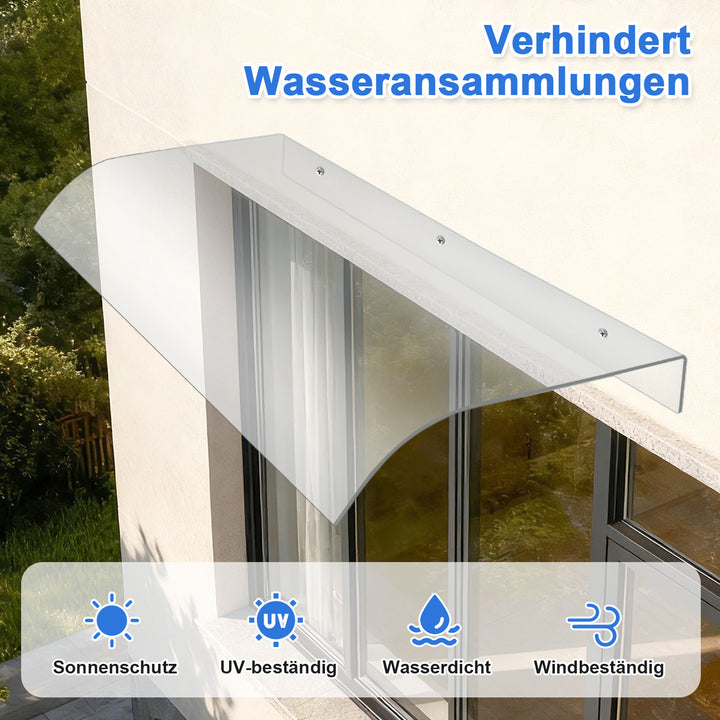 Sonnewelt Vordach für Haustür 40x80cm Unsichtbare Überdachung