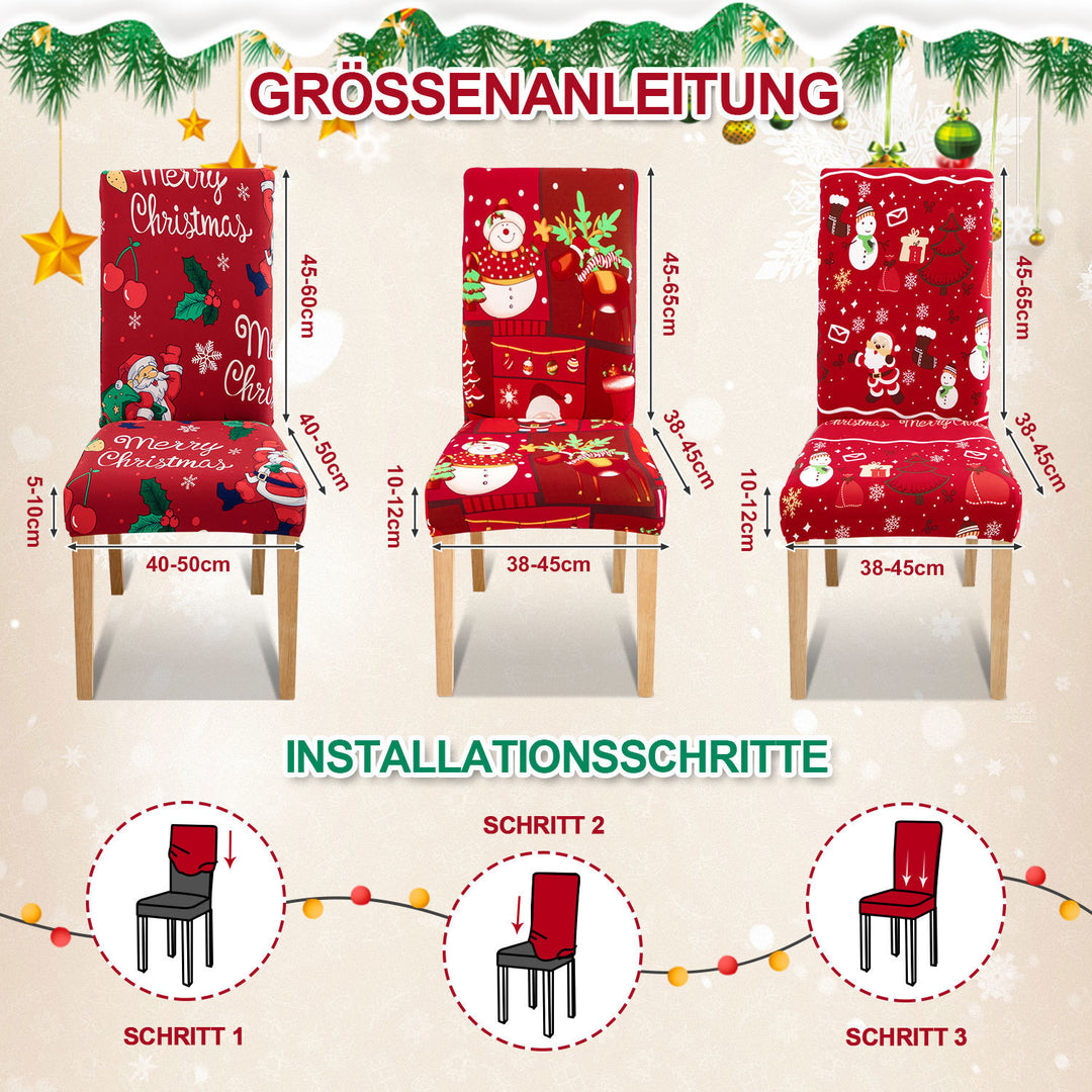 Sonnewelt Weihnachtliche Stuhlhussen Universelle 4er Set