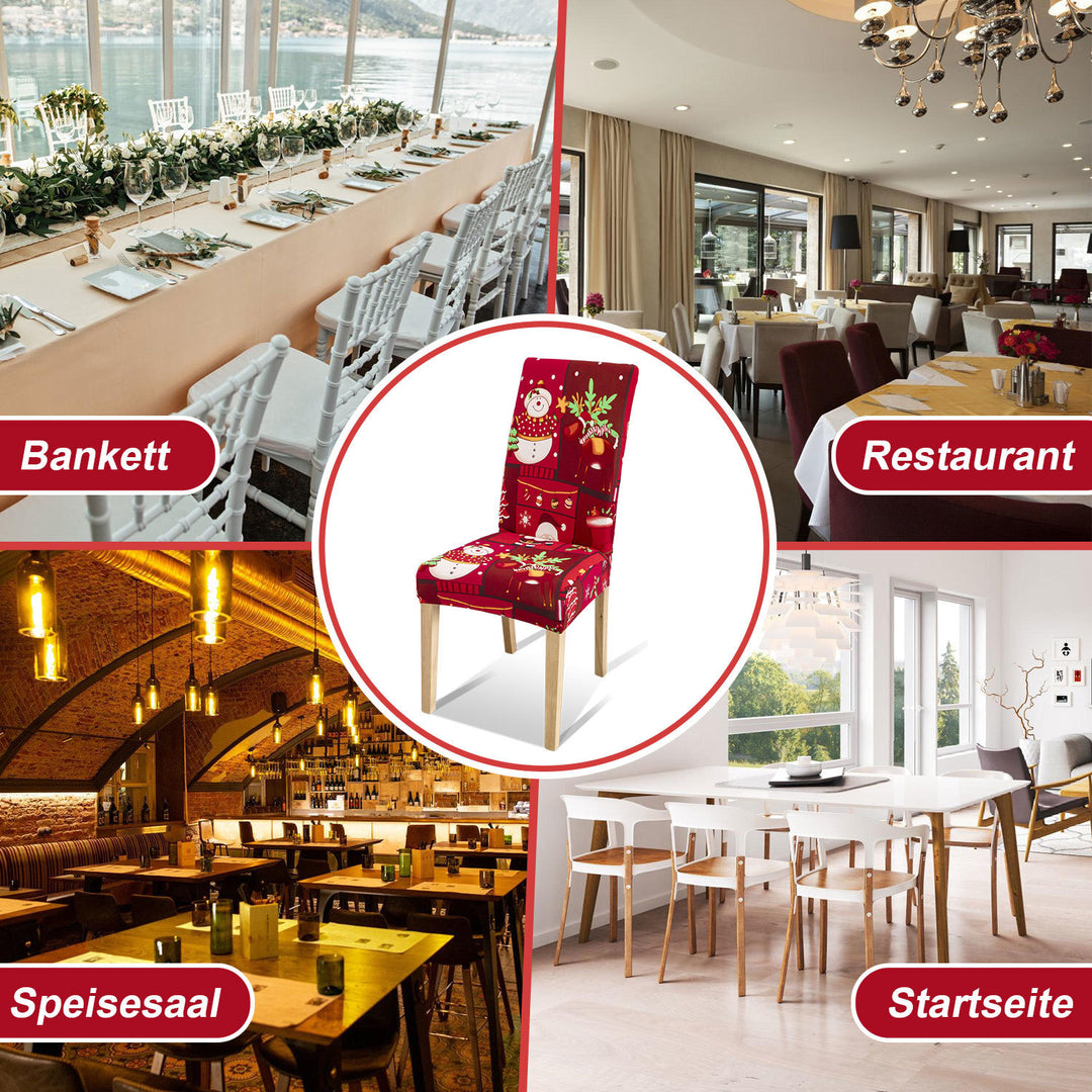 Sonnewelt Weihnachtliche Stuhlhussen Universelle 4er Set