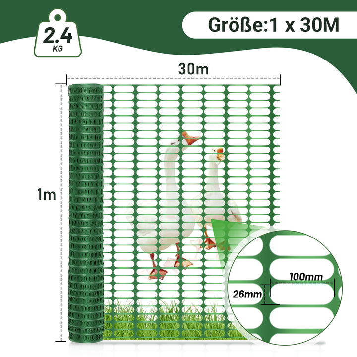 Sonnewelt Zaun Bauzaun Warnnetz Kunststoff 30m/50m/80m