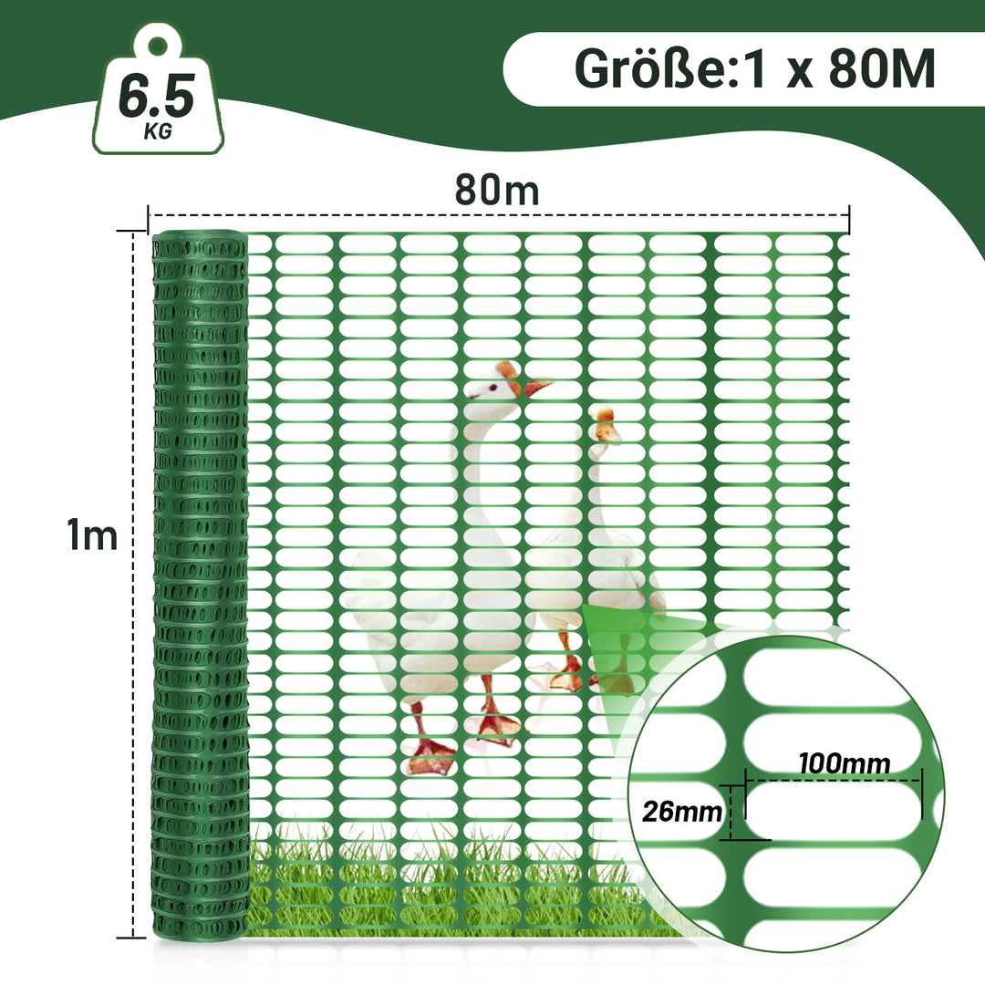 Sonnewelt Zaun Bauzaun Warnnetz Kunststoff 30m/50m/80m