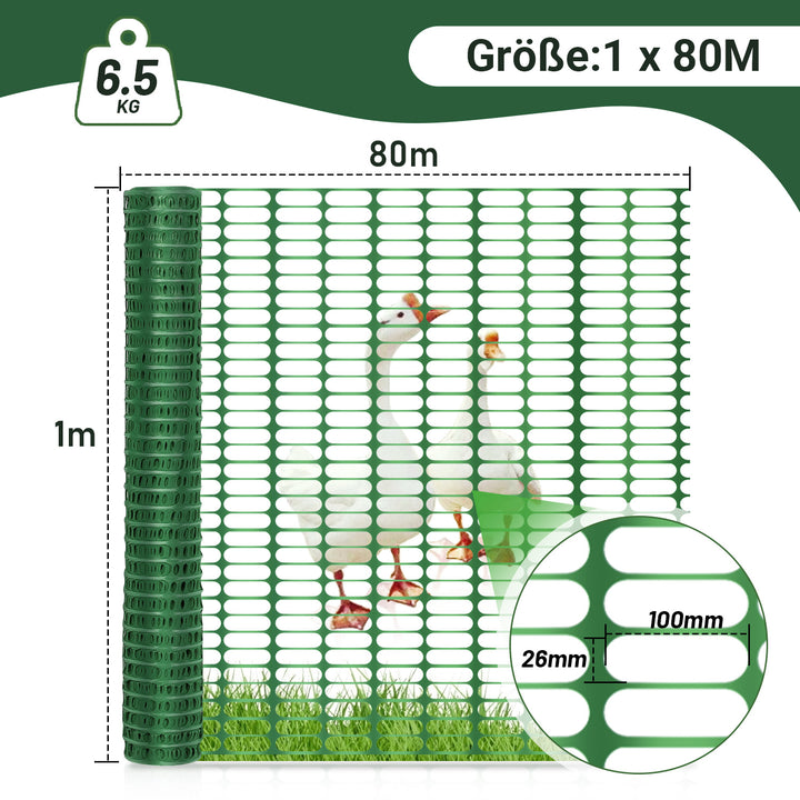 Sonnewelt Zaun Bauzaun Warnnetz Kunststoff 30m/50m/80m