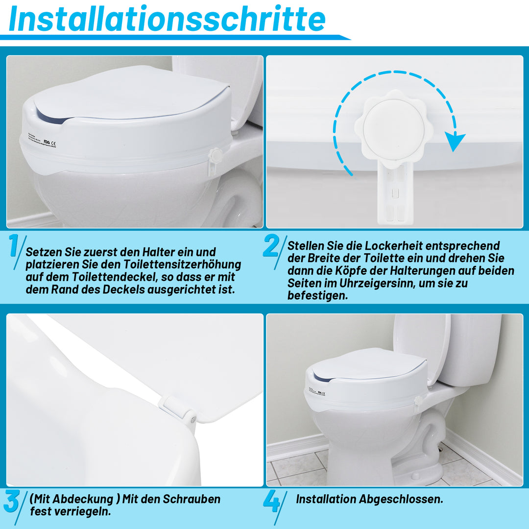 Sonnewelt Toilettensitzerhöhung 10 cm mit Deckel