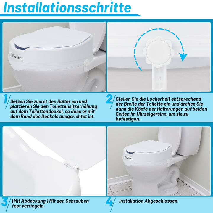 Sonnewelt Toilettensitzerhöhung 10 cm mit Deckel