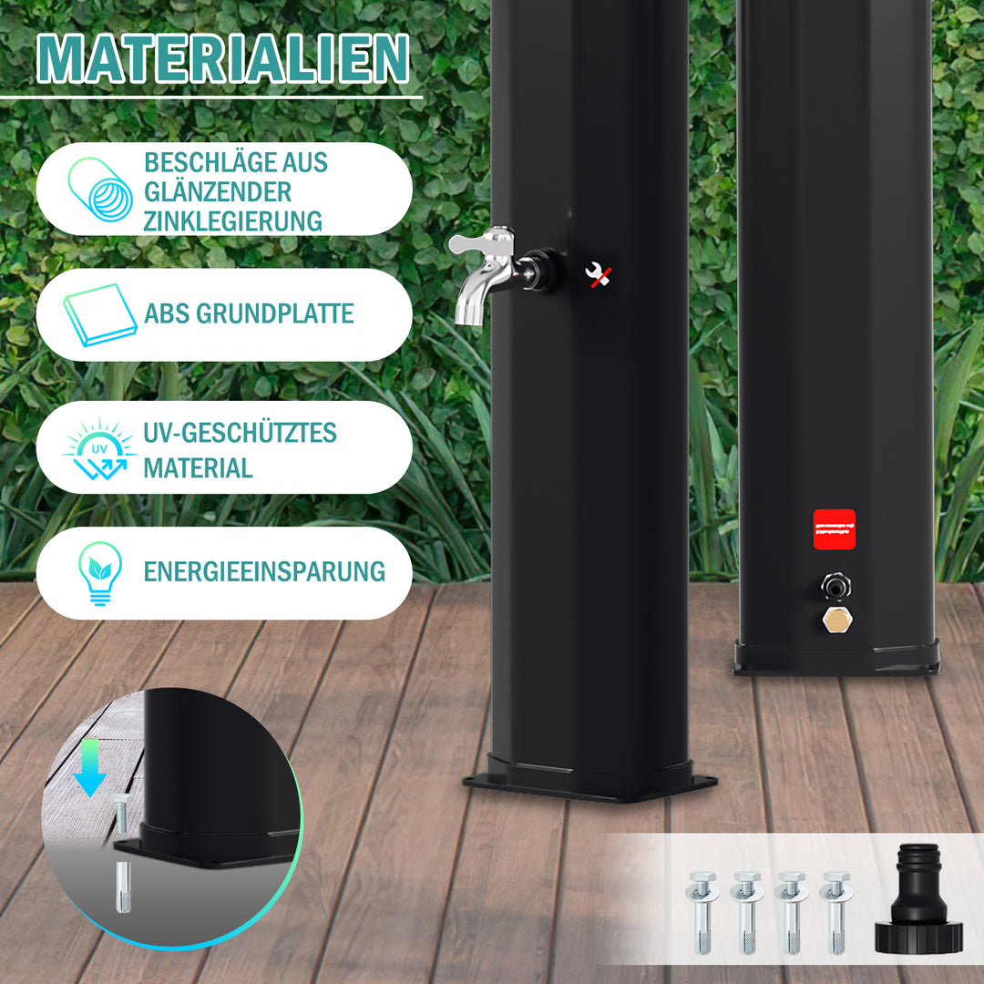 Sonnewelt 40L Solardusche Gartendusche Inkl. Schutzhaube und Handbrause
