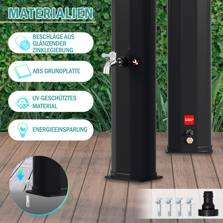 Sonnewelt 40L Solardusche Gartendusche Inkl. Schutzhaube und Handbrause