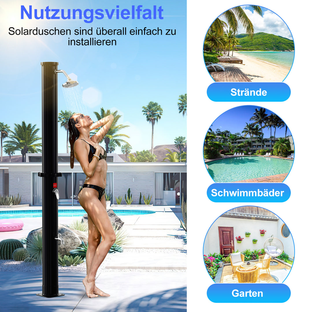 Sonnewelt 20L Solardusche mit Duschkopf und Schutzabdeckung