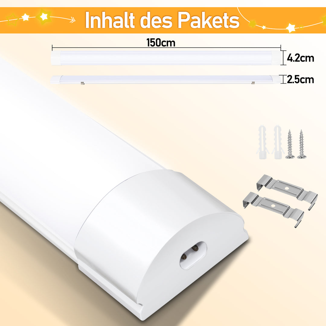 Sonnewelt LED Feuchtraumleuchte Neutralweiß 18W/36W/48W