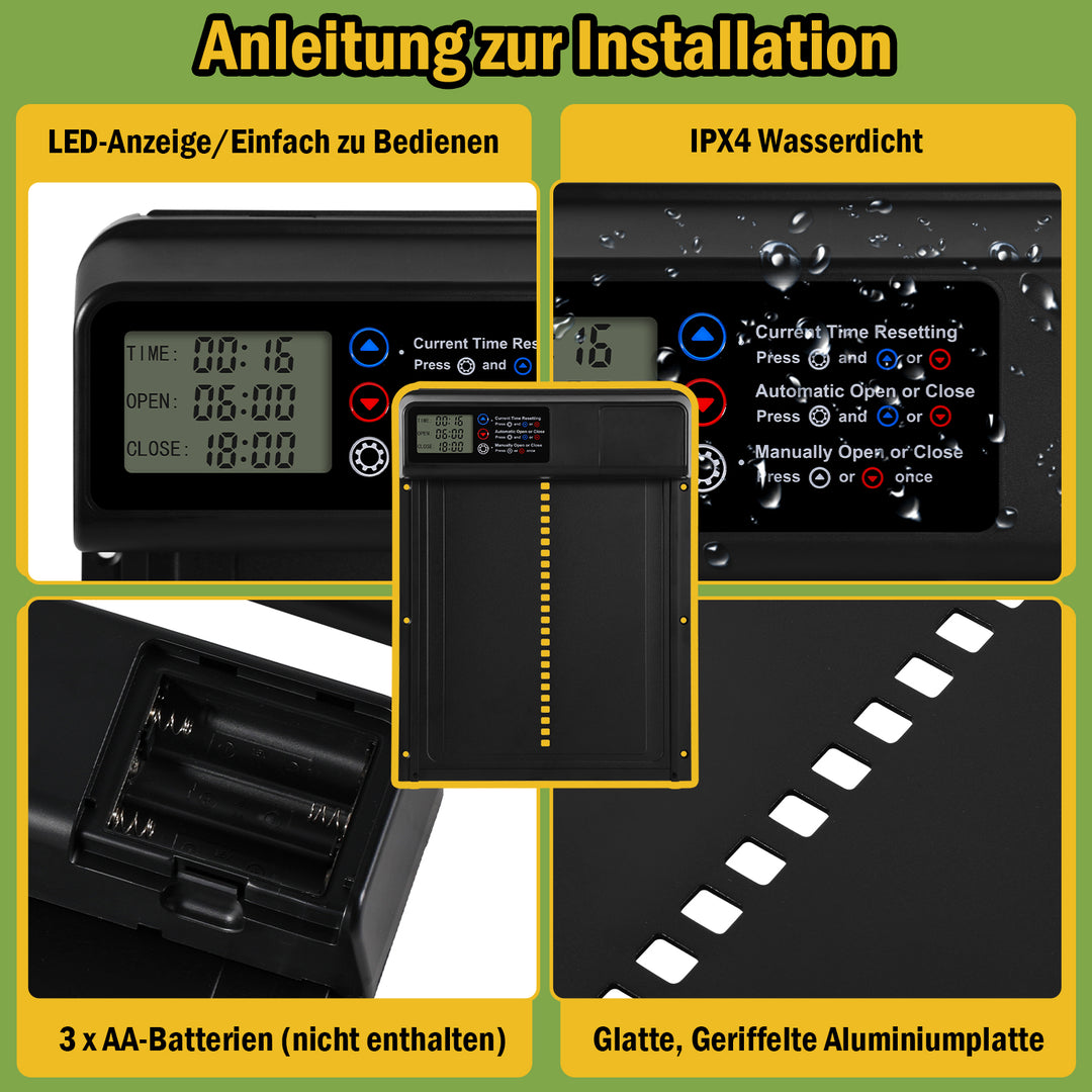 Sonnewelt Hühnerklappe Automatische Zeitschaltuhr