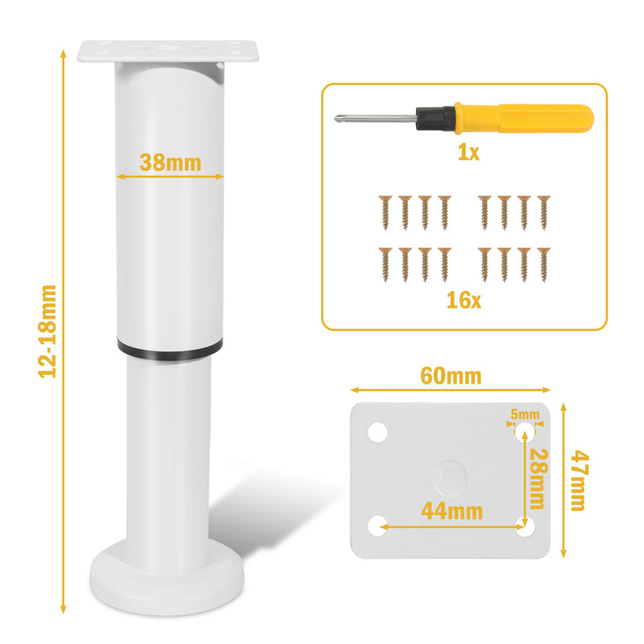 Sonnewelt 4er Set Möbelfüße Höhenverstellbar 12-18cm/18-30cm