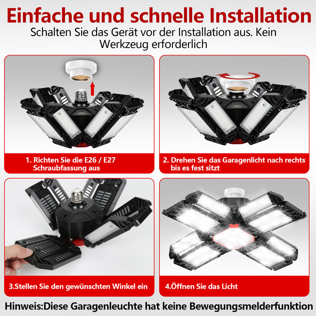 Sonnewelt Led Werkstatt Deckenleuchte Verstellbaren Paneelen 200W