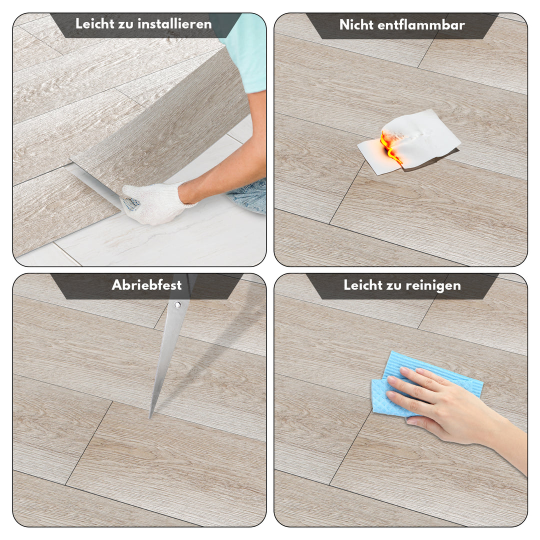 Sonnewelt PVC Bodenbelag Selbstklebend Vinylboden 1.5mm Dicke