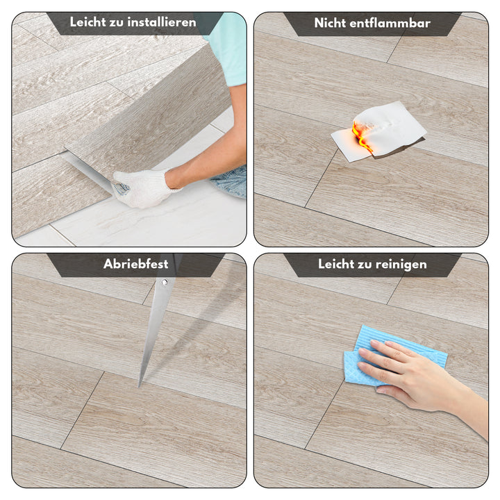 Sonnewelt PVC Bodenbelag Selbstklebend Vinylboden 1.5mm Dicke