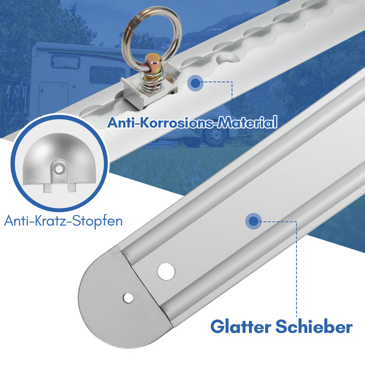 Sonnewelt Airlineschiene 4x 1m Aluminium für Wohnmobile und LKW