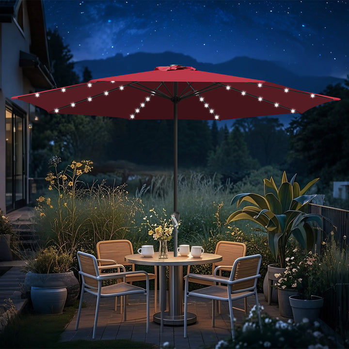 Sonnewelt Sonnenschirm 3.5m mit LED Solar Garten
