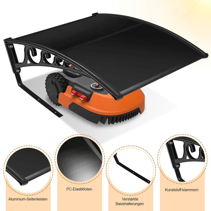 Sonnewelt Mähroboter Garage Dach Carport für Rasenmäher Schwarz
