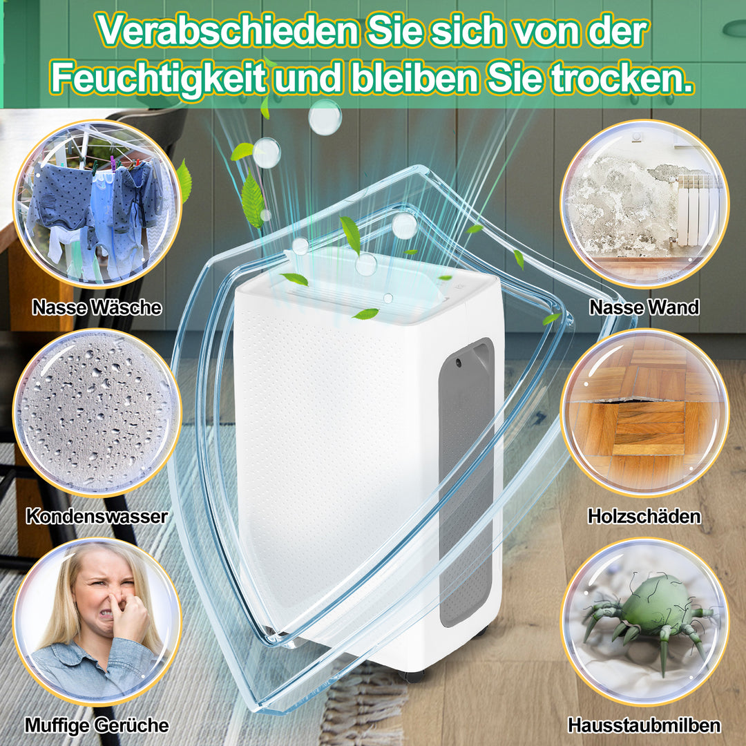 Sonnewelt Luftentfeuchter 26L mit Timerfunktion, Wäschetrockungsfunktion, Abtaufunktion