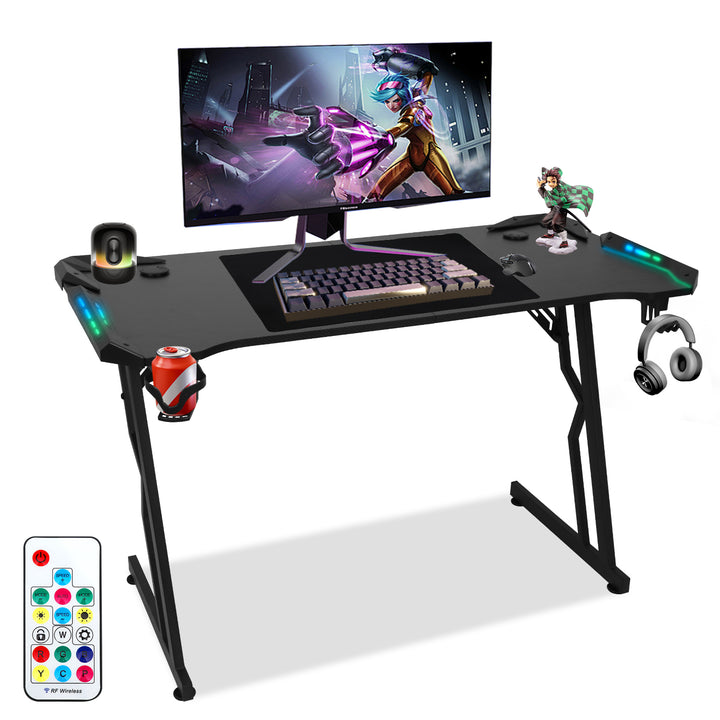 Sonnewelt Gaming Schreibtisch Gaming Tisch 120/140cm mit LED Fernbedienung