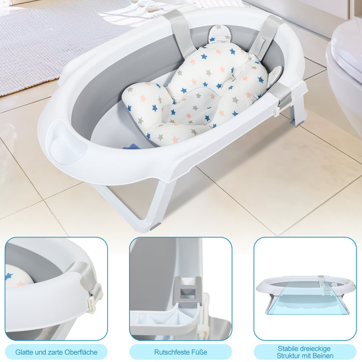 Sonnewelt Babywanne mit Ständer Faltbare mit Thermometer