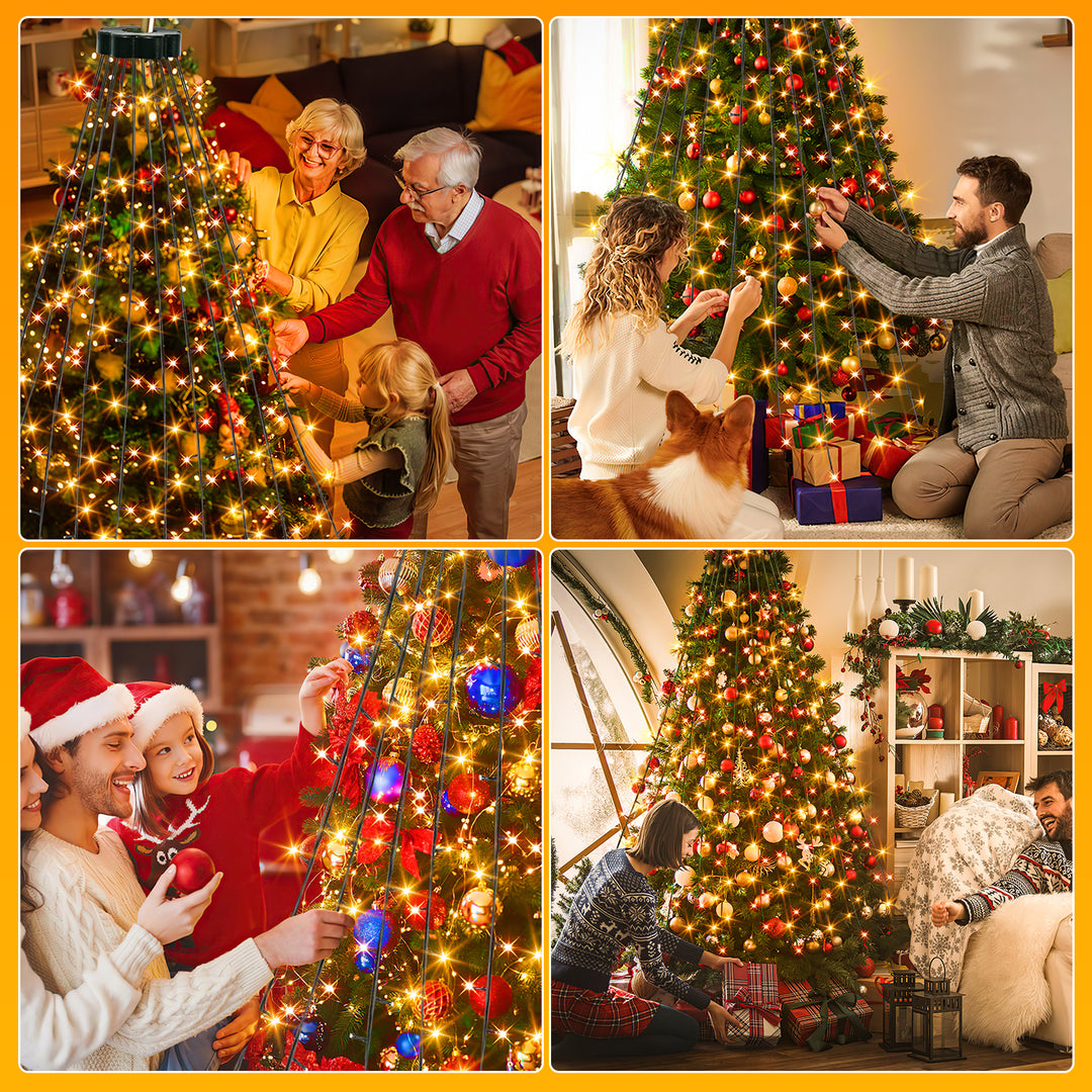 Sonnewelt LED Christbaumbeleuchtung mit Ring 280 LEDs Warmweiß IP44