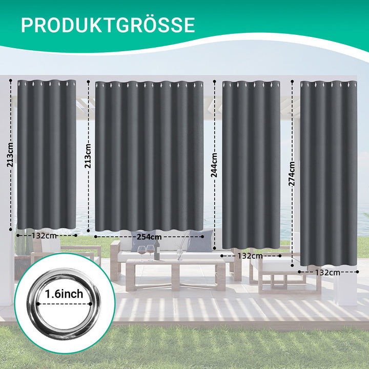 Sonnewelt Outdoor Vorhang Wasserdicht mit Ösen