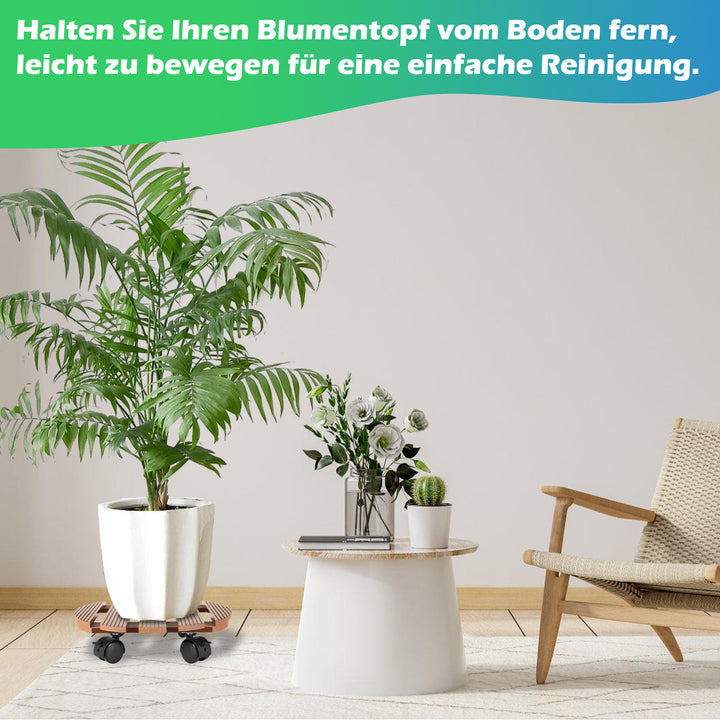 Sonnewelt WPC Pflanzenroller Rund mit Rollen Tragkraft 80 kg