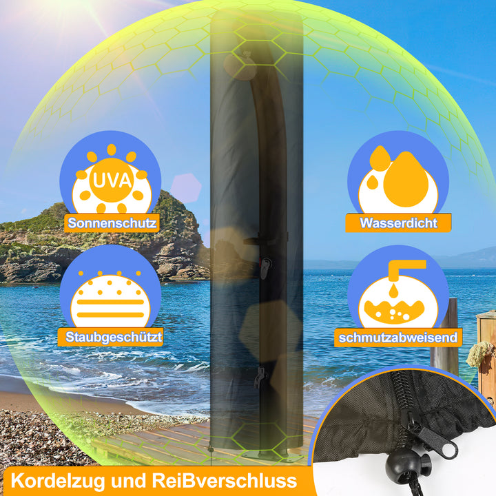 Sonnewelt 20L Solardusche Curve mit Regenduschkopf und Schutzhaube