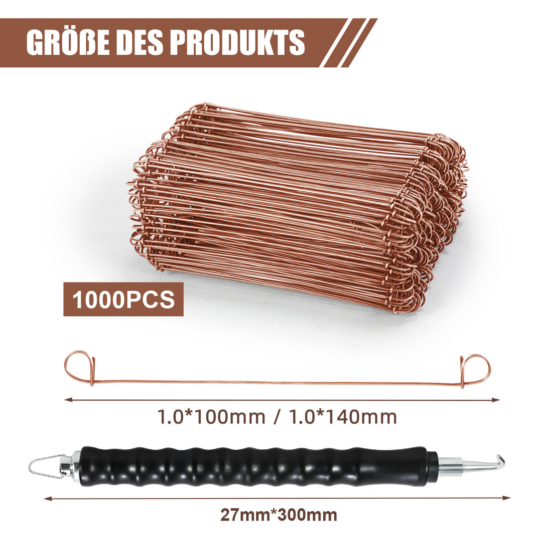 Sonnewelt Rödeldraht Ø1,0 x 100 mm/140mm Betonbindedraht 1000 Stk