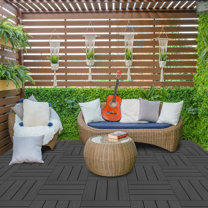 Sonnewelt WPC Terrassenfliesen 30x30 cm 11er Set in Holzoptik