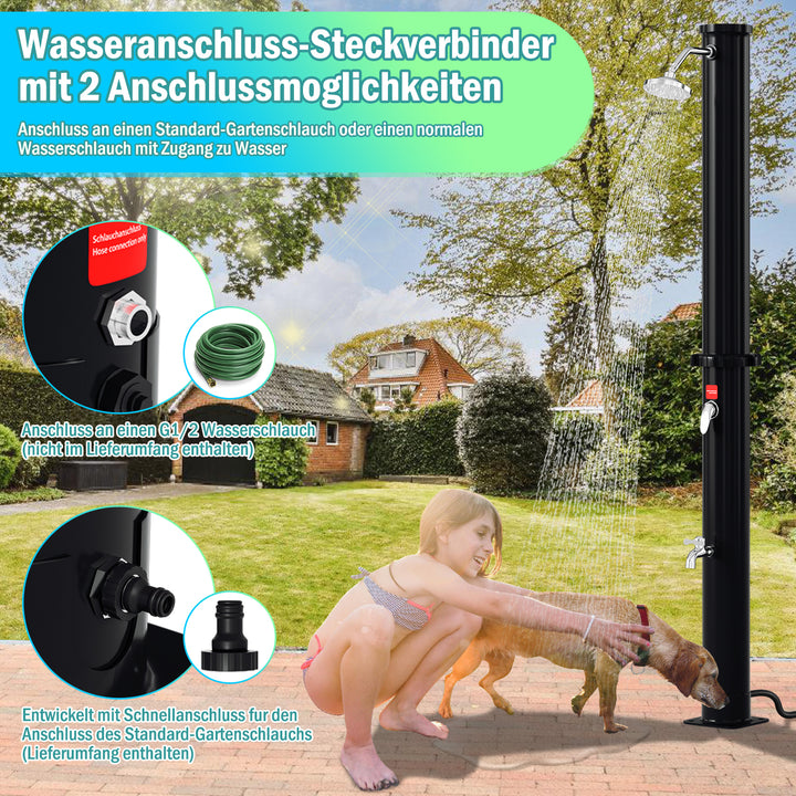 Sonnewelt 20L Solardusche mit Duschkopf und Schutzabdeckung