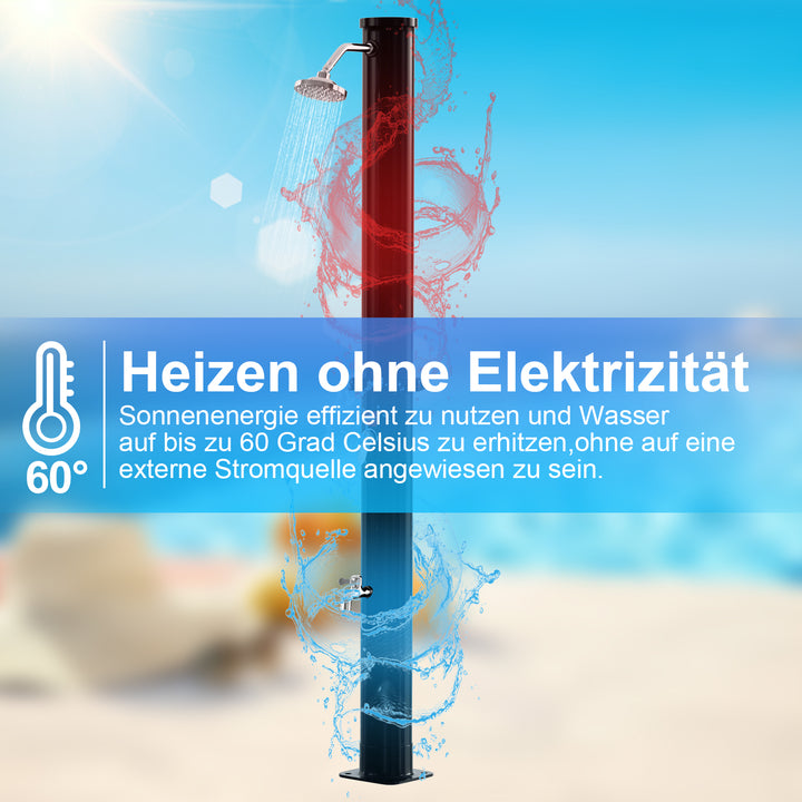 Sonnewelt 20L Solardusche mit Duschkopf und Schutzabdeckung