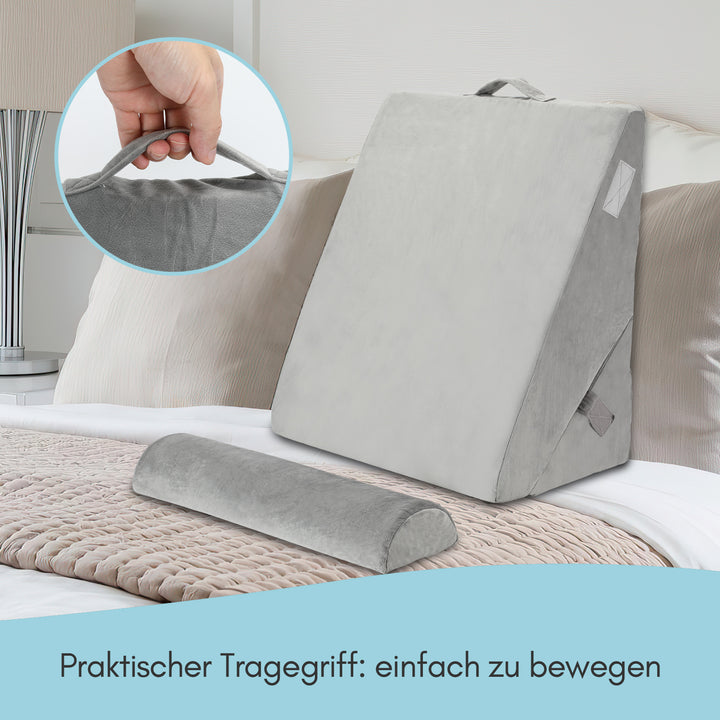Sonnewelt Keilkissen Bett Kopfteil mit Abnehmbare Nackenrolle