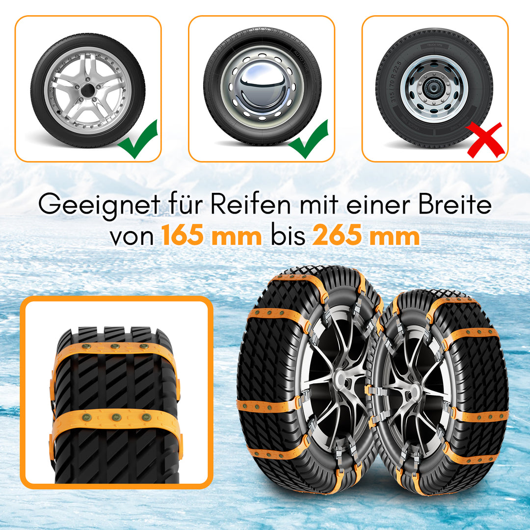 Sonnewelt Schneeketten Ketten Notfall Anti-Rutsch 10 Stück