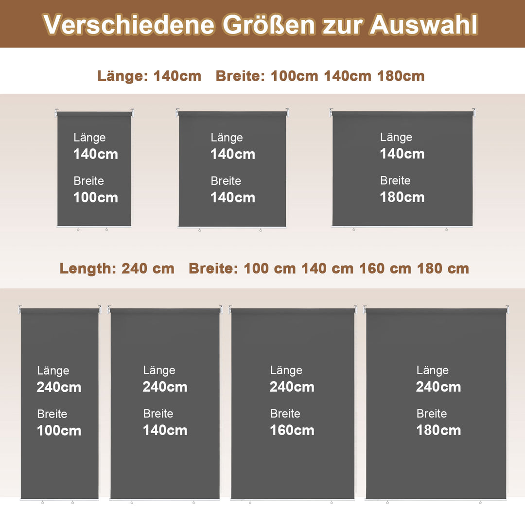 Sonnewelt Senkrechtmarkise AußenRollo Dunkelgrau/Hellgrau